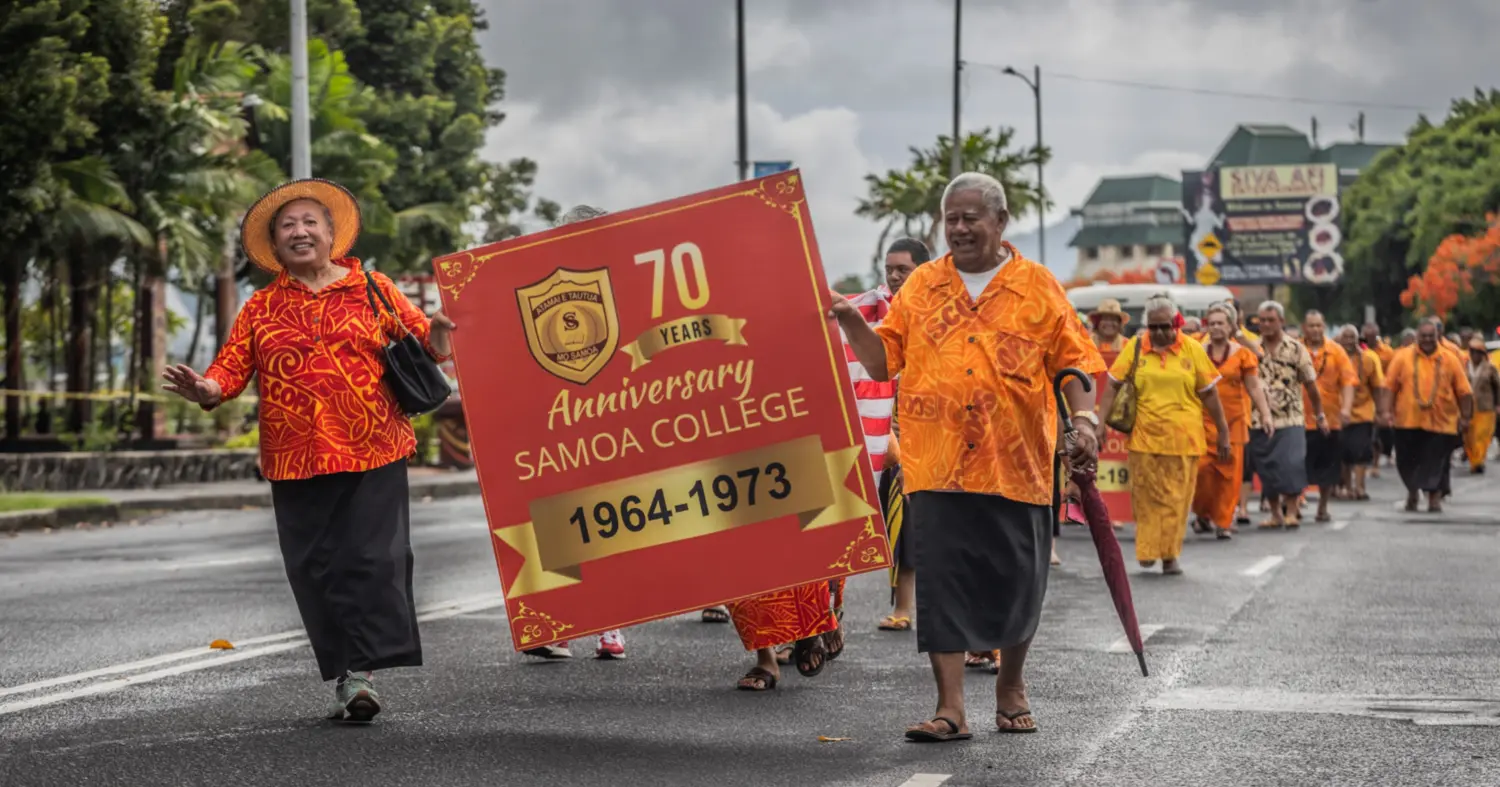 Samoa Observer | Old students march for Samoa College's 70th birthday