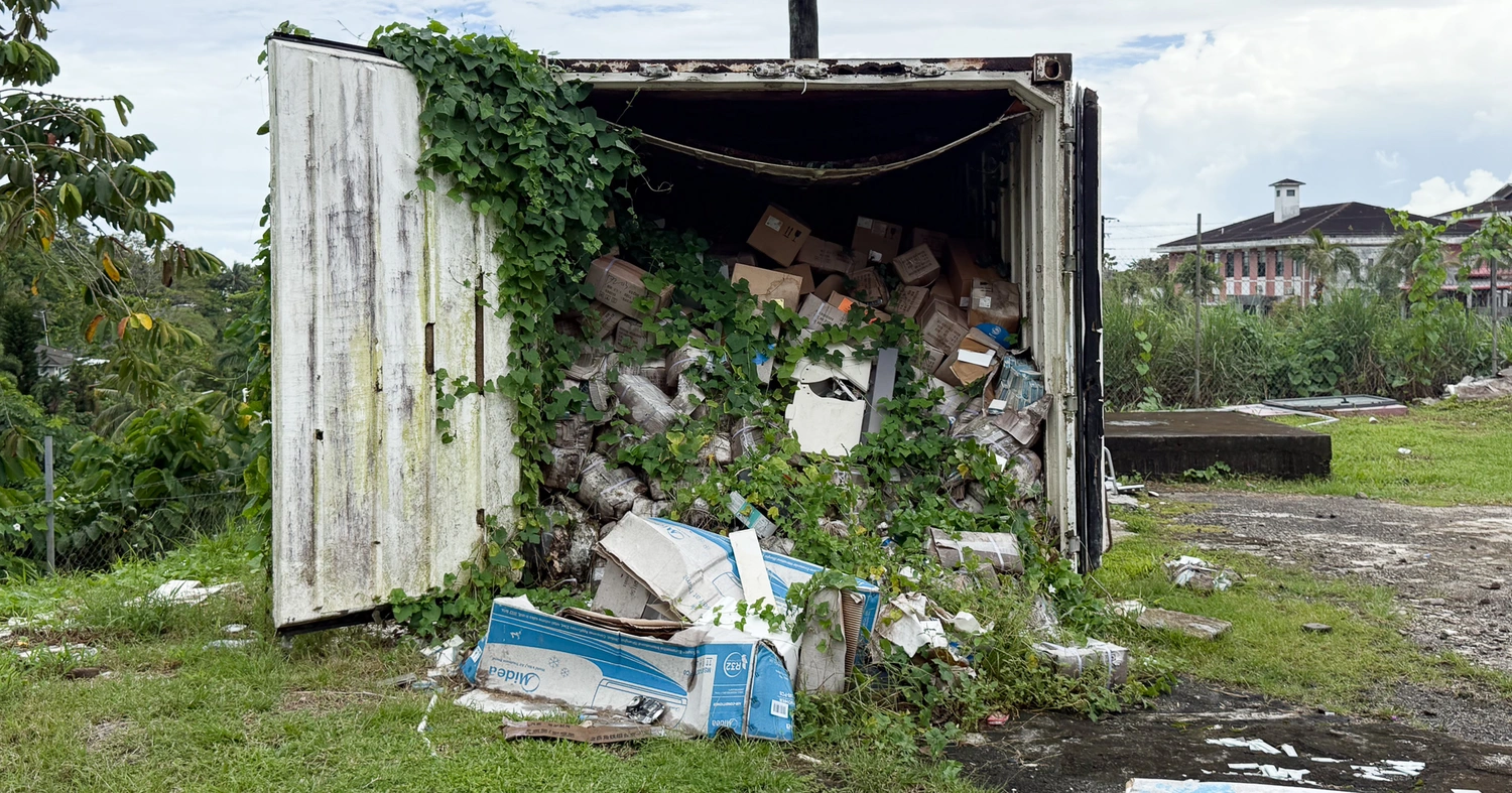 Rubbish piles up behind national hospital