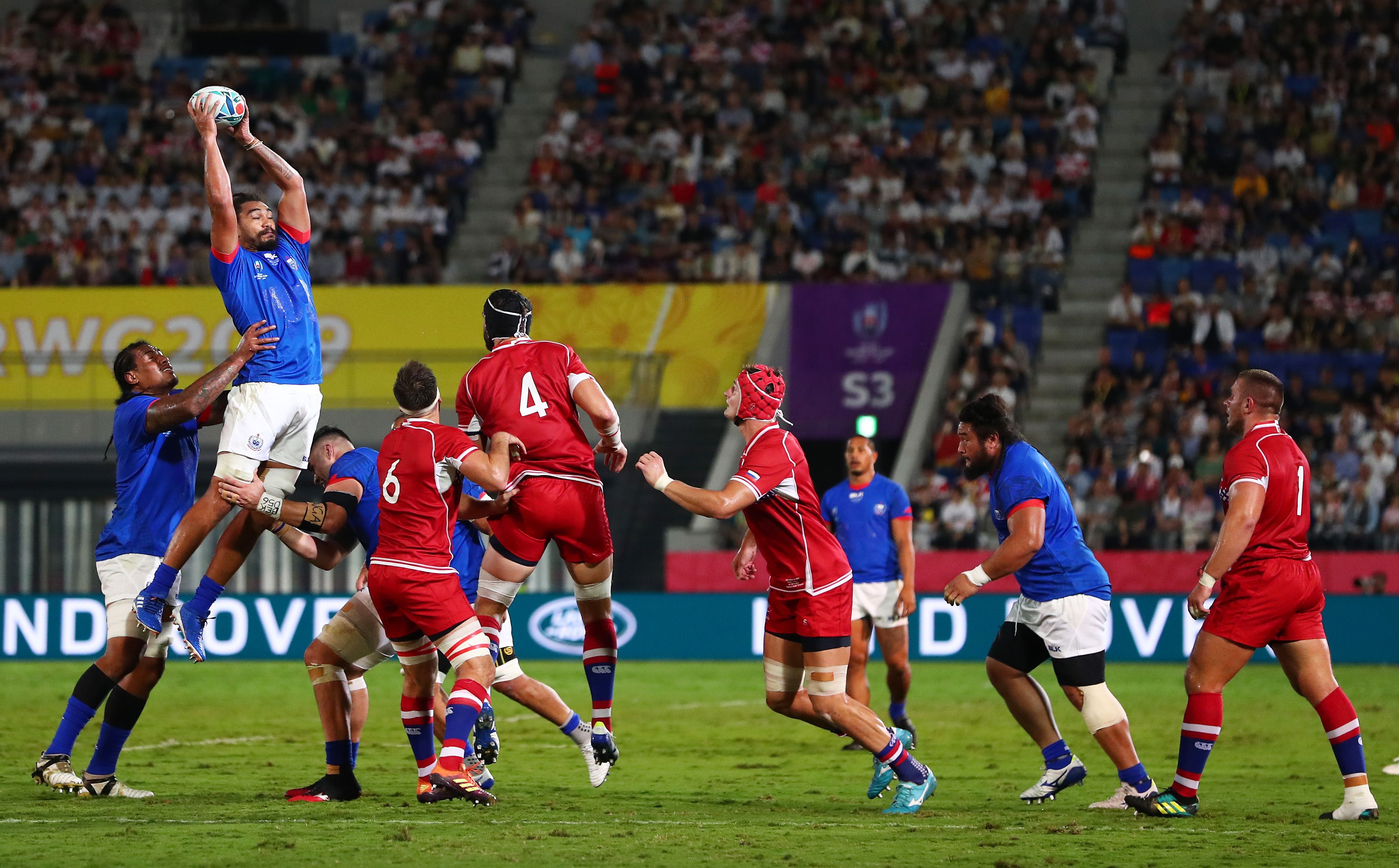 Samoa struggling against Russia in World Cup opener