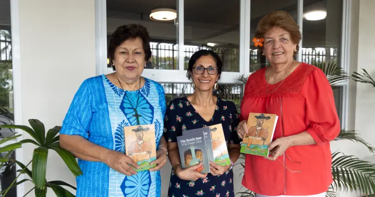 Stevenson's book published in two languages, given to schools