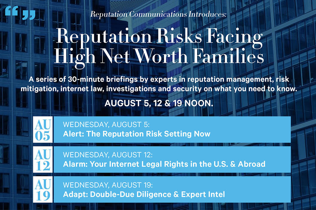 Reputation Risks Facing High-Net-Worth Families