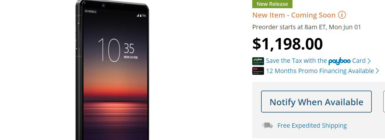 Sony Announces Xperia 1 II Smartphone; Price and Pre-order Available at B&H