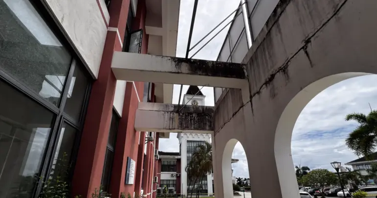 Part of ceiling fall in hospital ward