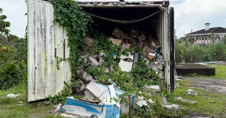 Rubbish piles up behind national hospital